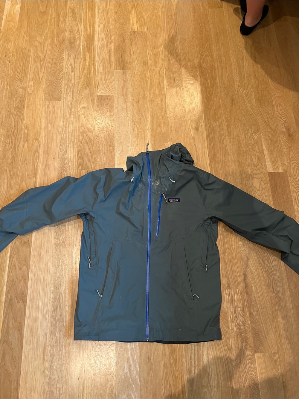 Patagonia Men's Waterproof Hooded Rain Jacket - Slate Blue-Green